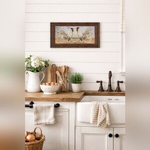 Rooster Chicken Farm House Themed Cotton Fabric X2 Pieces